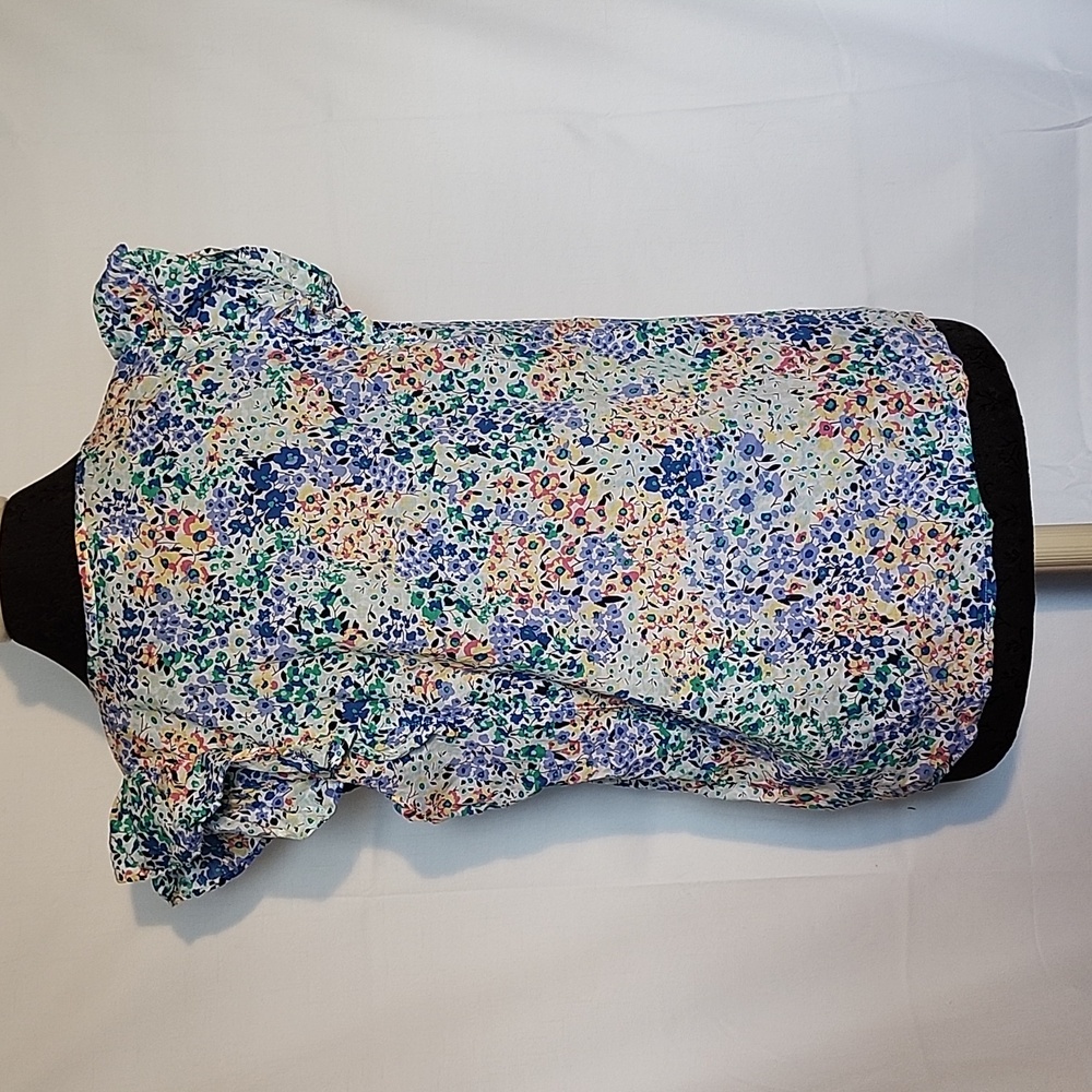 J Crew Floral Ruffle Sleeve Top - Picture 3 of 5